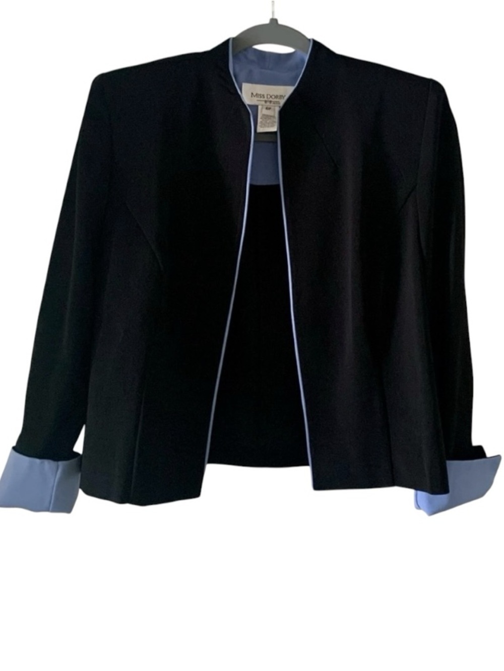 Miss Dorby Women’s Jacket Black & Light Blue Size 6P